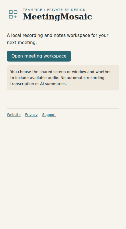 MeetingMosaic extension interface