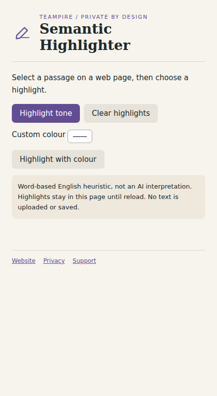 Semantic Highlighter extension interface